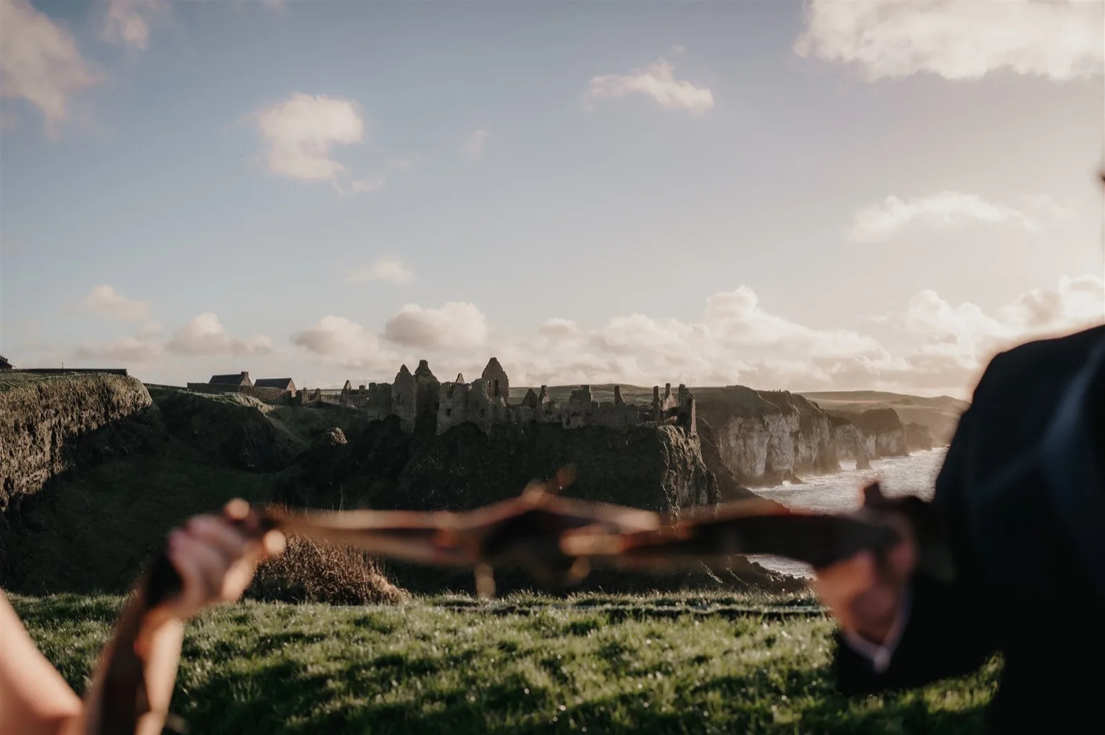 A ribbon celebration overlooking Dunluce Castle